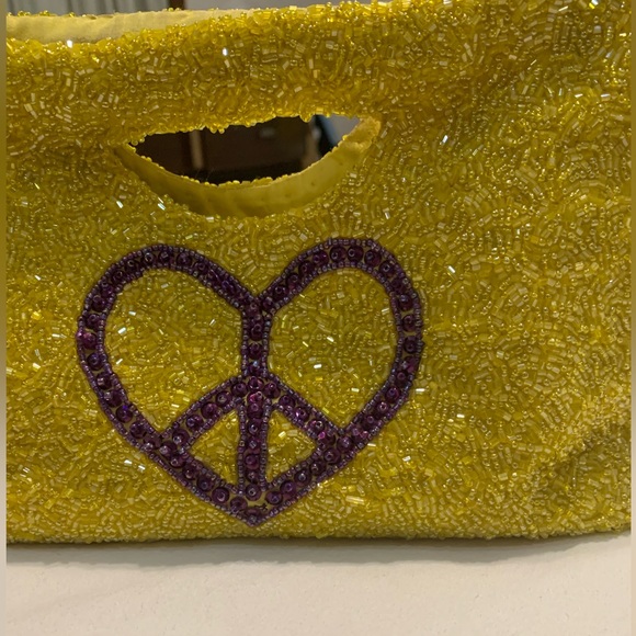 Moyno New York Vintage Yellow & Purple Sequins Beads Clutch Purse - Picture 2 of 12